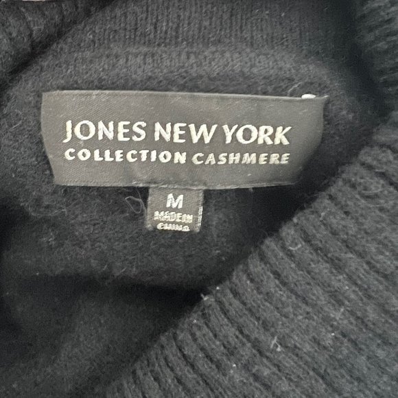 Jones New York Women's Long Sleeve Black Front Wrap V-Neck Sweater Size M - Picture 6 of 11